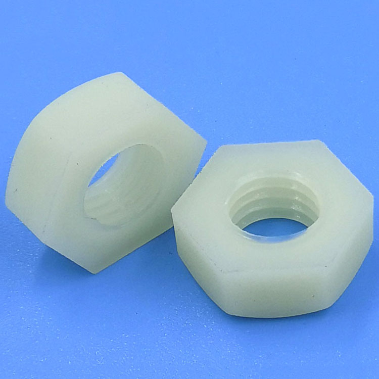 White nylon hex nut PA66