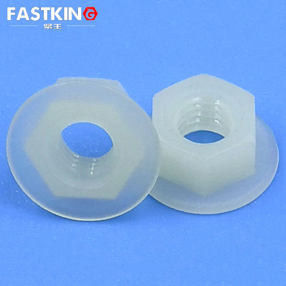 Nylon plastic flange hex nut anti slip belt pad flange nut